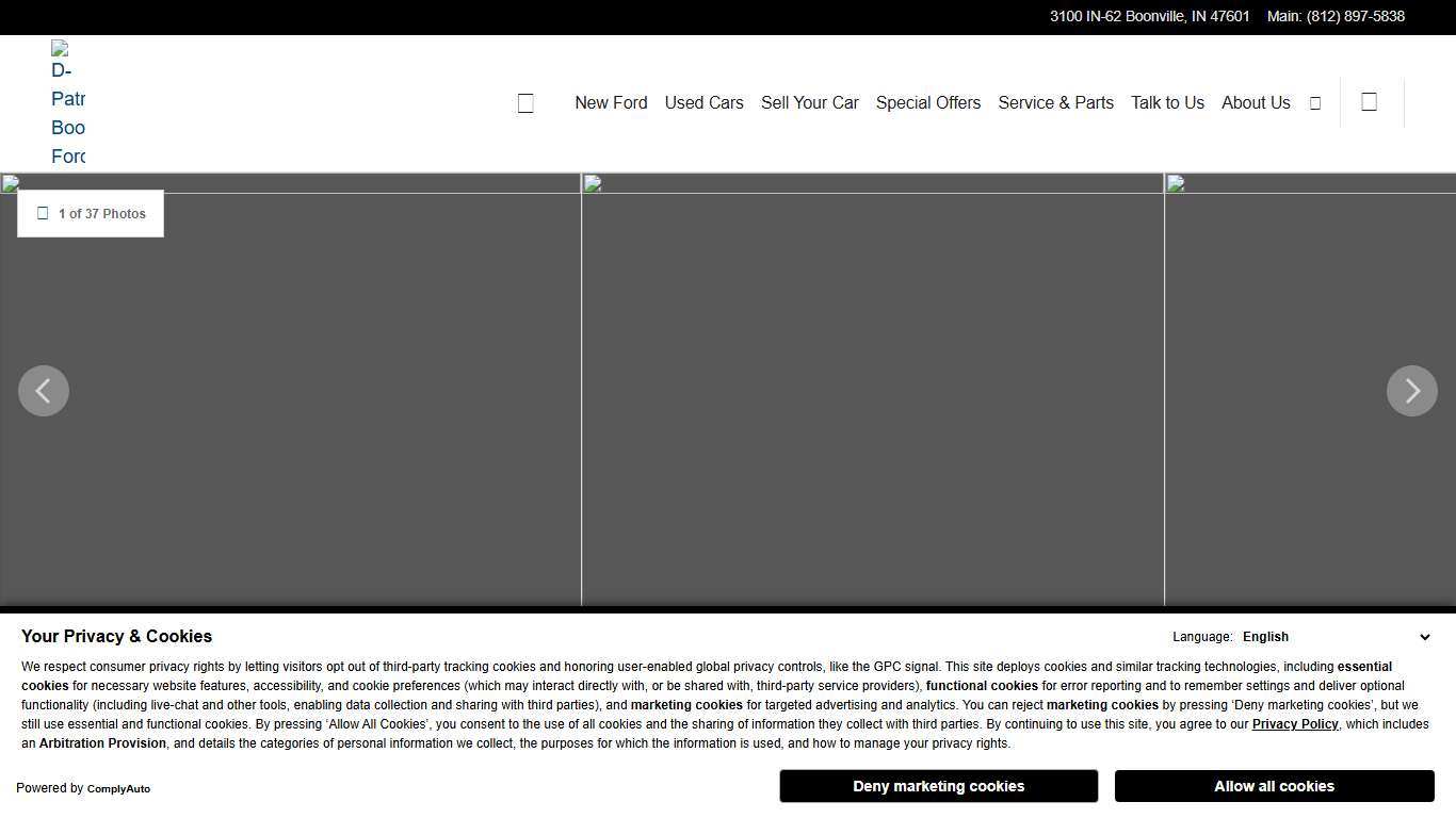 New 2026 Ford Explorer For Sale at D-Patrick Boonville Ford VIN: 1FMUK8DH1TGA31744