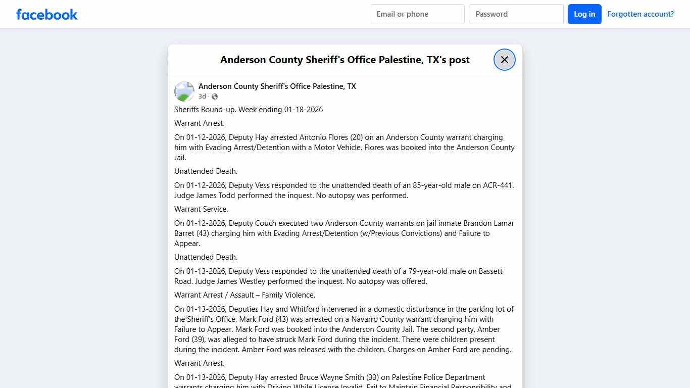 Sheriffs... - Anderson County Sheriff's Office Palestine, TX Facebook